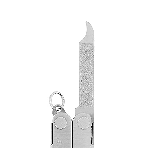 LEATHERMAN, Micra Keychain Multitool with Spring-Action Scissors and Grooming Tools, Stainless Steel, Built in the USA, Gray