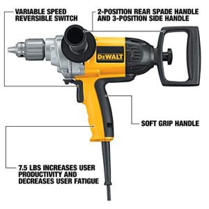 DEWALT Electric Drill, Spade Handle, 1/2-Inch, 9-Amp (DW130V)