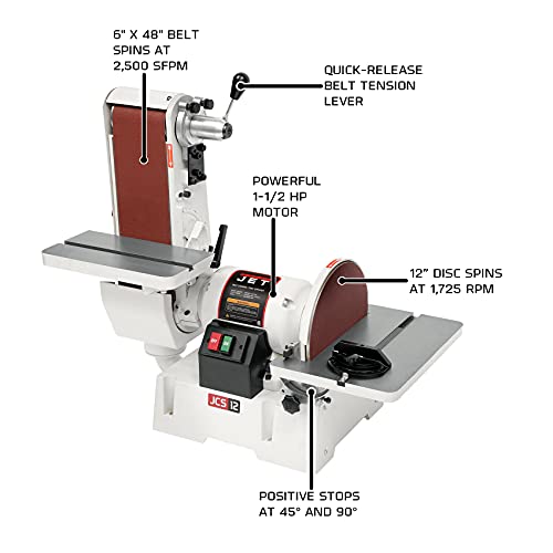 JET JSG-6DC 6"x48" Belt / 12" Disc Benchtop Sander, 1-1/2HP, 1Ph 115/230V (708599)