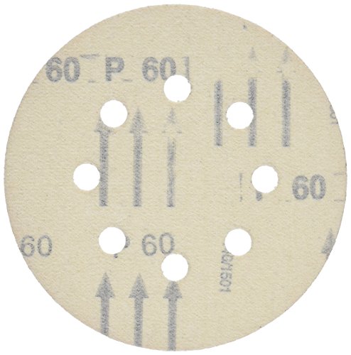 BOSCH SR5R060 5-Piece 60 Grit 5 In. 8 Hole Hook-And-Loop Sanding Discs