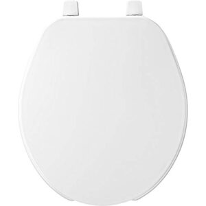 BEMIS 75 000 Commercial Open Front Toilet Seat with Cover, ROUND, Plastic, White