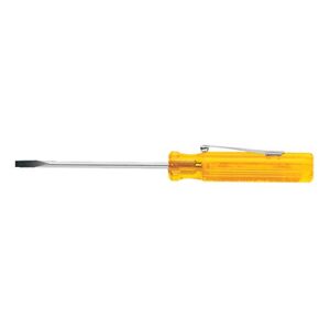 klein tools a131-2 1/8-inch flat head screwdriver with keystone tip, pocket clip, 2-inch round shank and comfordome handle