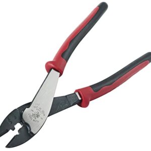 Klein Tools J1005 Crimping and Cutting Tool, Tapered Nose for 10 to 22 AWG Solderless Terminals and Connectors