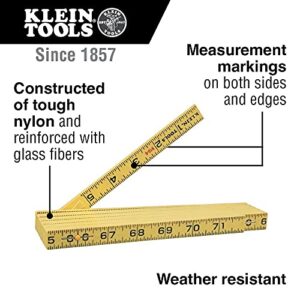 Klein Tools 910-6 Folding Ruler 6-Foot, Durable Fiberglass, Inside Reading