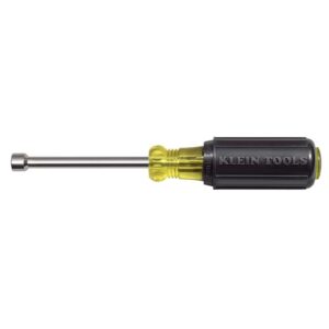 klein tools 630-1/4m nut driver, 1/4-inch magnetic tip nut driver with 3-inch hollow shaft, cushion grip handle