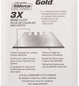 LENOX GOLD Titanium Nitride Coated Utility Knife Blades (100 Pack)