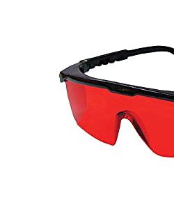 Bosch 57-GLASSES Laser View Enhancing Glasses with Adjustable Temple, Red Lens, Black Frame