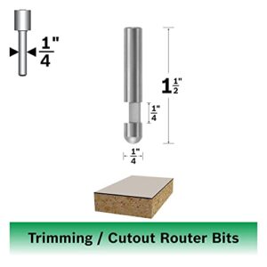 BOSCH 85285 1/4 In. x 1/4 In. Carbide 1-Flute Flush Trim Bit