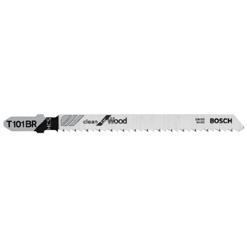 BOSCH T101BR100 100-Piece 4 In. 10 TPI Reverse Pitch Clean for Wood T-Shank Jig Saw Blades