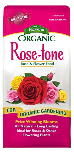 Espoma Organic Rose-Tone 4-3-2 Organic Fertilizer for All Types of Roses and Other Flowering Plants. Promotes Vigorous Green Growth and Abundant Blooms. 4 lb. Bag