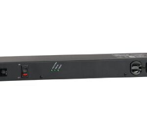 Leviton 5500-190 Horizontal Rack Mount Surge Protective Power Distribution Unit 15A On/Off Switch NEMA 5-15P Straight Blade Plug 12 Outlets, Black