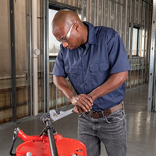 RIDGID 47057 Aluminum Straight Pipe Wrench, 12" Sturdy Plumbing Wrench with Self Cleaning Threads and Hook Jaws