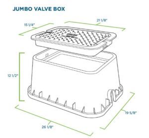 orbit 53214 20" jumbo rectangular sprinkler valve box