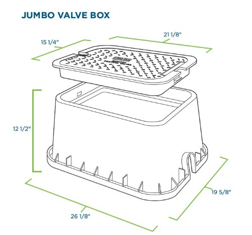 Orbit 53214 20" Jumbo Rectangular Sprinkler Valve Box