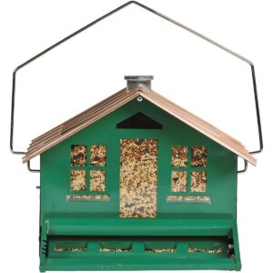 Perky-Pet 339-1SR Squirrel-Be-Gone II Home Style Bird Feeder with Chimney, Squirrel Proof Bird Feeder with Weight-Activated Perches, Large 8lb Capacity Outdoor Wild Bird Feeder