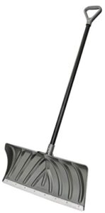 suncast suncast-sp2450 24" ergonomic snow shovel pusher with wear strip, gray