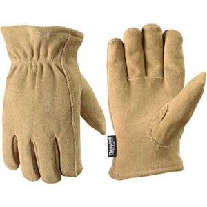 wells lamont men's thinsulate deerskin winter gloves, large (1091)