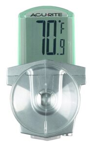 acurite 00799hdsba1 00799 digital outdoor window thermometer, white, 0.2