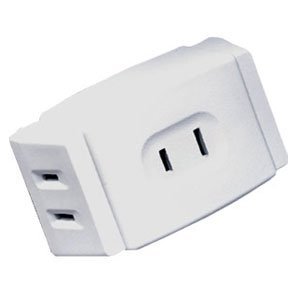 koolatron multi plug wall outlet extender, mini 3 in 1 plug for travel, home, office (white)