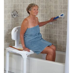 Carex Universal Tub Transfer Bench, Shower Bench and Bath Seat, Shower Chair Converts to Right or Left Hand Entry, Bathtub Transfer Bench, Bathroom Bench