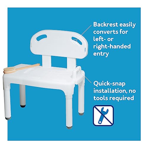 Carex Universal Tub Transfer Bench, Shower Bench and Bath Seat, Shower Chair Converts to Right or Left Hand Entry, Bathtub Transfer Bench, Bathroom Bench