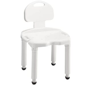 carex bath seat and shower chair with back for seniors, bath chair for elderly, disabled, handicap, and injured persons, supports up to 400lbs, shower seat for inside shower