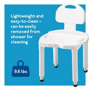 Carex Bath Seat And Shower Chair With Back For Seniors, Bath Chair For Elderly, Disabled, Handicap, and Injured Persons, Supports Up To 400lbs, Shower Seat For Inside Shower