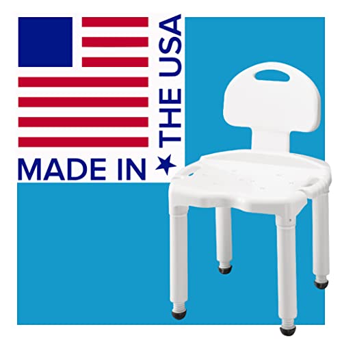 Carex Bath Seat And Shower Chair With Back For Seniors, Bath Chair For Elderly, Disabled, Handicap, and Injured Persons, Supports Up To 400lbs, Shower Seat For Inside Shower