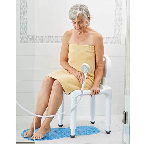 Carex Bath Seat And Shower Chair With Back For Seniors, Bath Chair For Elderly, Disabled, Handicap, and Injured Persons, Supports Up To 400lbs, Shower Seat For Inside Shower