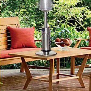 Hiland HLDS032-B Portable Table Top Patio Heater, 11,000 BTU, Use 1lb or 20Lb Propane Tank, Stainless Finish