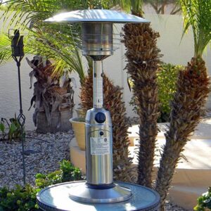 Hiland HLDS032-B Portable Table Top Patio Heater, 11,000 BTU, Use 1lb or 20Lb Propane Tank, Stainless Finish