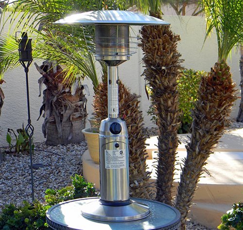 Hiland HLDS032-B Portable Table Top Patio Heater, 11,000 BTU, Use 1lb or 20Lb Propane Tank, Stainless Finish