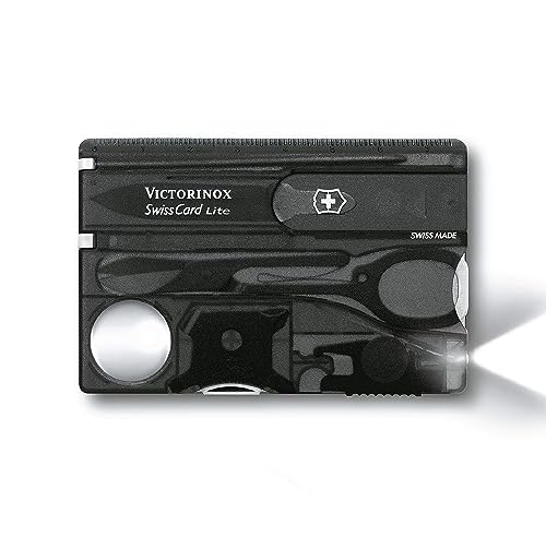 Victorinox Men's Taschenwerkzeug Swisscard Lite Onyx Pocket Knife-Set, Black Transparent, One Size, Alloy Steel