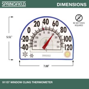 springfield static cling indoor outdoor thermometer, temperature gauge for patio, pool, and sauna