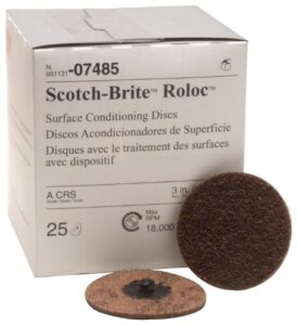 3m 7485 3" roloc coarse surface conditioning disc, brown (07485)