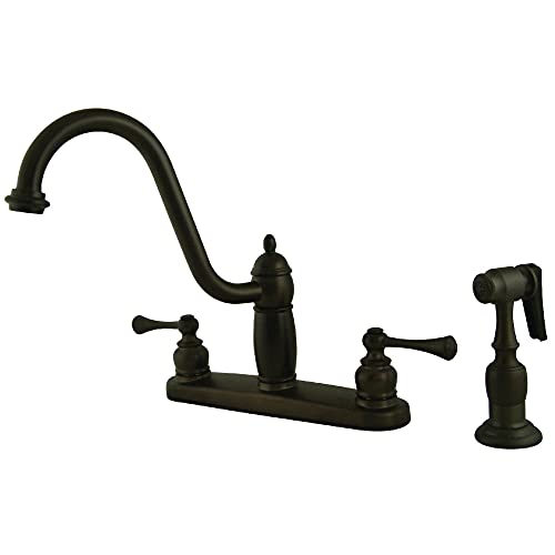 Kingston Brass KB1115BLBS Heritage 8-Inch Twin Handle Kitchen Faucet Sprayer, Oil Rubbed Bronze