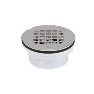 oatey 2 in. 101 pnc pvc no-calk shower drain with stainless steel strainer