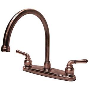 kingston brass kb796ls magellan 8" centerset kitchen faucet, antique copper