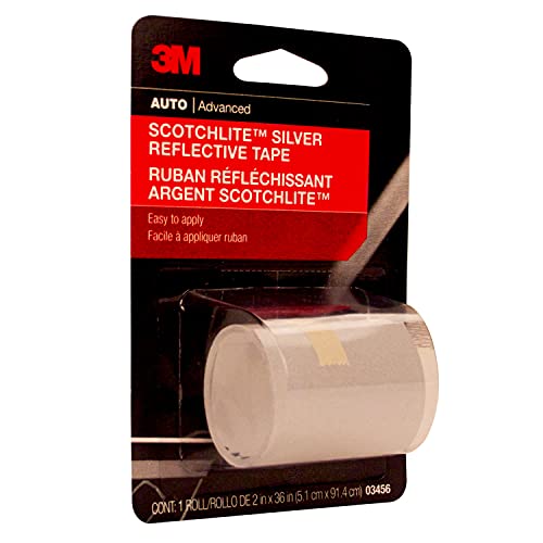 3M Scotchlite Silver Reflective Tape, 03456, 2 in x 36 in, 1 Roll