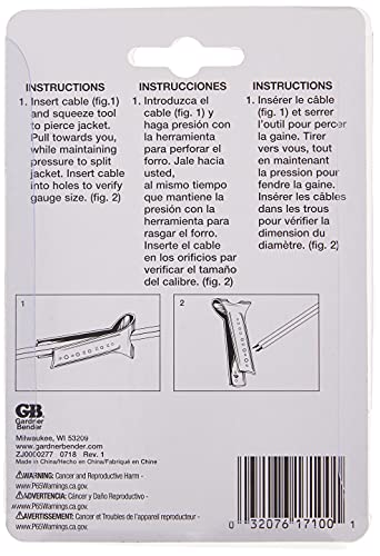 Gardner Bender CR-100 4-Inch Romex Cable Ripper, Metallic