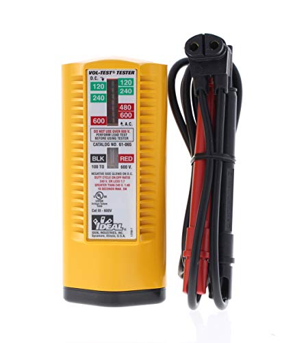 IDEAL INDUSTRIES INC. 61-065 Vol-Test Voltage Tester, CATIII for 600v,Yellow