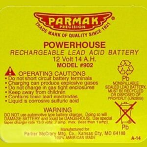 Parmak 902 12-Volt Gel Cell Battery for Solar Powered Electric Fences,Black