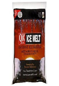 qik joe instant snow and ice melt for sidewalks, driveways, steps, and parking lots, deicer for concrete, asphalt, wood, and other surfaces, effective to -25 degrees, 50 pounds