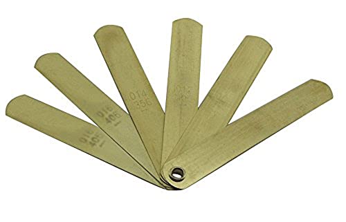 OEMTOOLS 25305 6 Non-Ferrous Brass Feeler Gauge Blades | Measure Gap Between Reluctor and Pickup Coil, Calibrate Machines, Fix Guitars | Simple, Important Tool for When Precision Counts