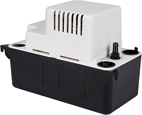 Little Giant VCMA-15UL 115 Volt, 65 GPH, 1/50 HP Automatic Condensate Removal Pump (no safety switch), Black/White, 554401