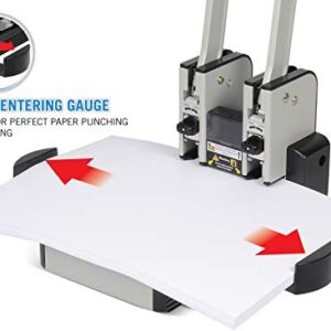 Carl MFG Heavy-Duty Punch, 2-Hole, 6mm, 100 Sheet Capacity, Silver/Blue (CUI62100)