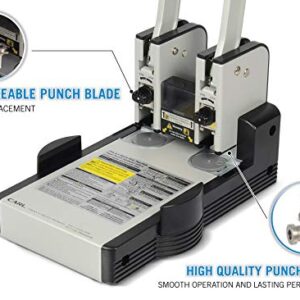 Carl MFG Heavy-Duty Punch, 2-Hole, 6mm, 100 Sheet Capacity, Silver/Blue (CUI62100)