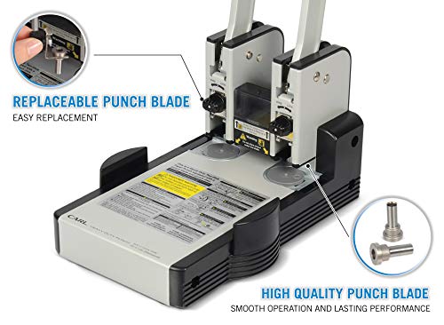 Carl MFG Heavy-Duty Punch, 2-Hole, 6mm, 100 Sheet Capacity, Silver/Blue (CUI62100)