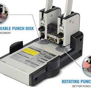 Carl MFG Heavy-Duty Punch, 2-Hole, 6mm, 100 Sheet Capacity, Silver/Blue (CUI62100)