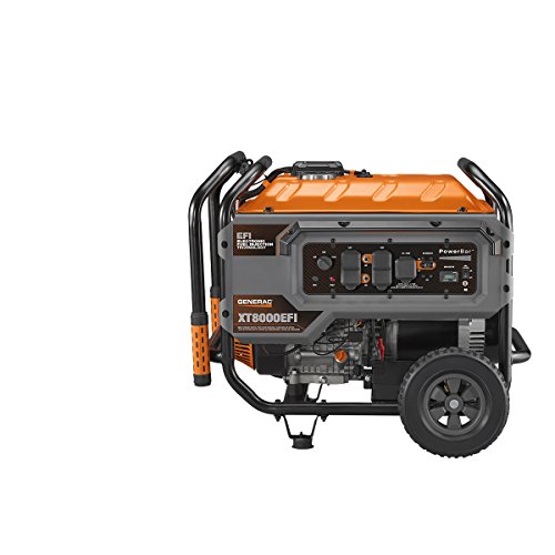 Generac 7162 8000 Watt Electronic Fuel Injection Portable Generator-EPA/CARB, Orange, Gray, Black